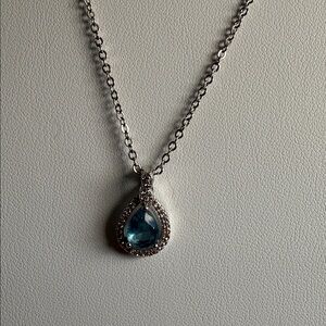 Blue Teardrop Pendant Necklace - Women's Jewelry